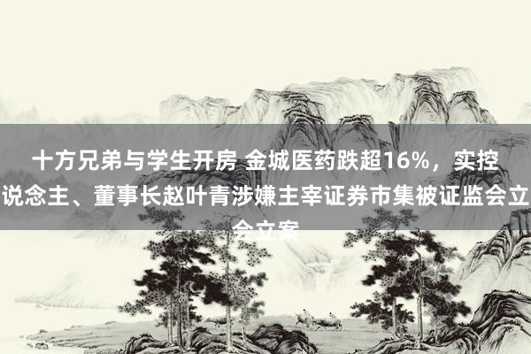 十方兄弟与学生开房 金城医药跌超16%，实控东说念主、董事长赵叶青涉嫌主宰证券市集被证监会立案