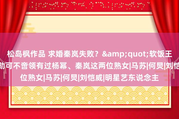 松岛枫作品 求婚秦岚失败？&quot;软饭王&quot;魏大勋可不啻领有过杨幂、秦岚这两位熟女|马苏|何炅|刘恺威|明星艺东说念主