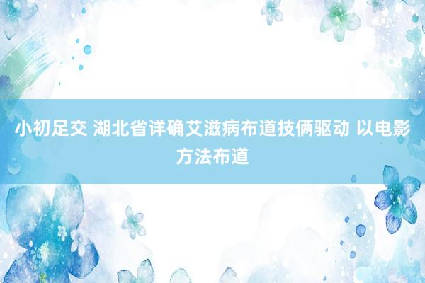 小初足交 湖北省详确艾滋病布道技俩驱动 以电影方法布道