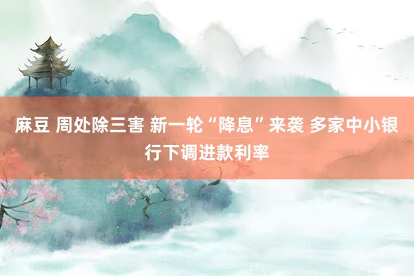 麻豆 周处除三害 新一轮“降息”来袭 多家中小银行下调进款利率